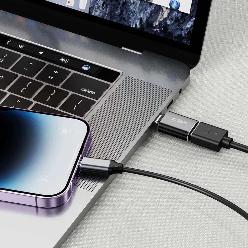 Tech-Protect UltraBoost USB-C (Male) / USB-A (Female) OTG Adapter - Blackeng