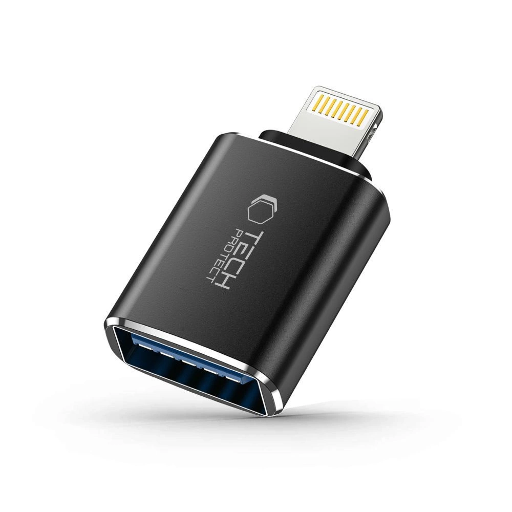 Tech-Protect UltraBoost Lightning (Male) / USB-A (Female) OTG Adapter - Blackeng