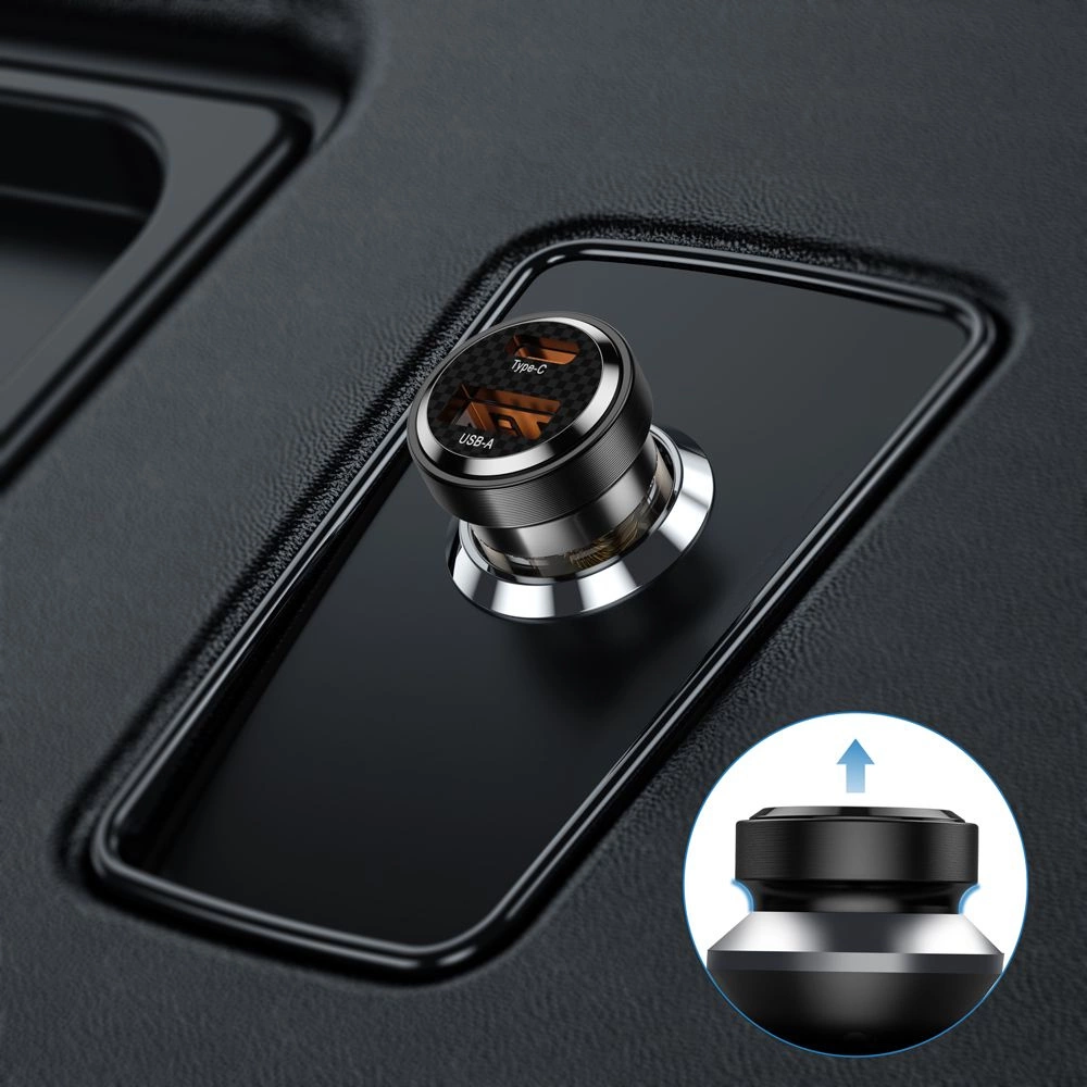Tech-Protect CC30W Car Charger USB-C PD 30W / USB-A QC 3.0 - Blackeng