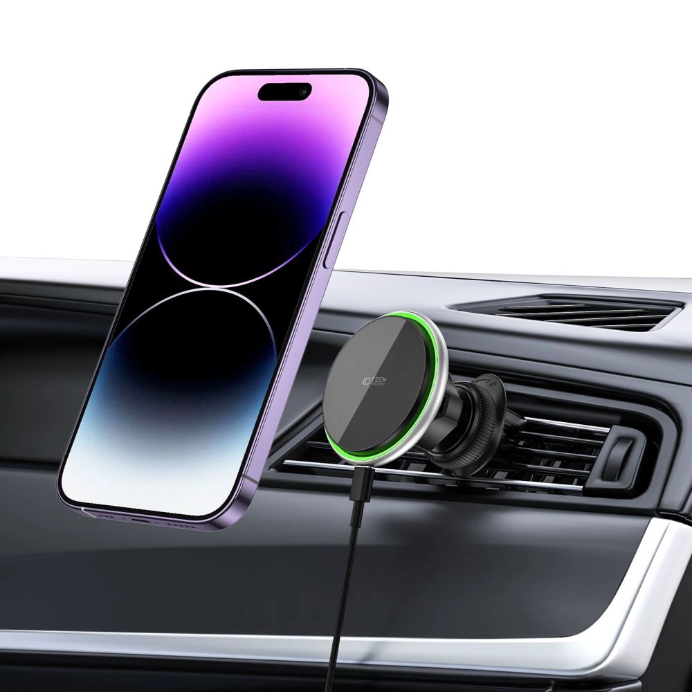 Tech-Protect MM15W-V3 Car Phone Holder with MagSafe 15W Inductive Charger for Air Vent - Blackeng