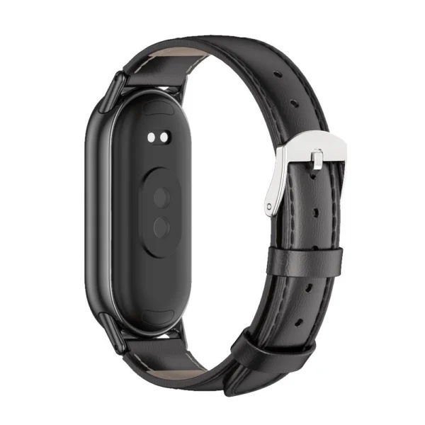 Tech-Protect Leatherfit strap for Xiaomi Smart Band 8 / 8 NFC - blackeng