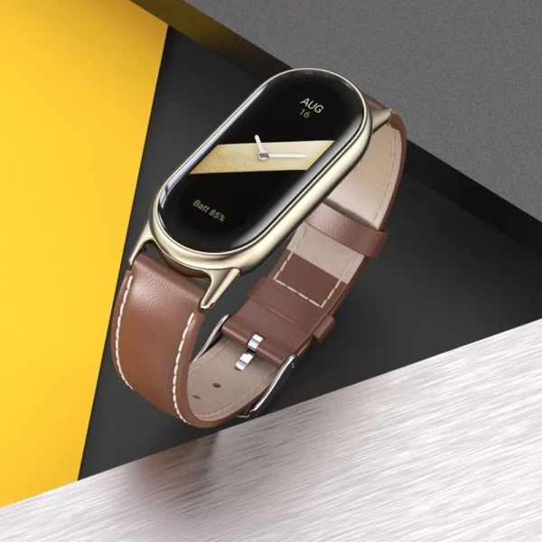 Tech-Protect Leatherfit strap for Xiaomi Smart Band 8 / 8 NFC - blackeng