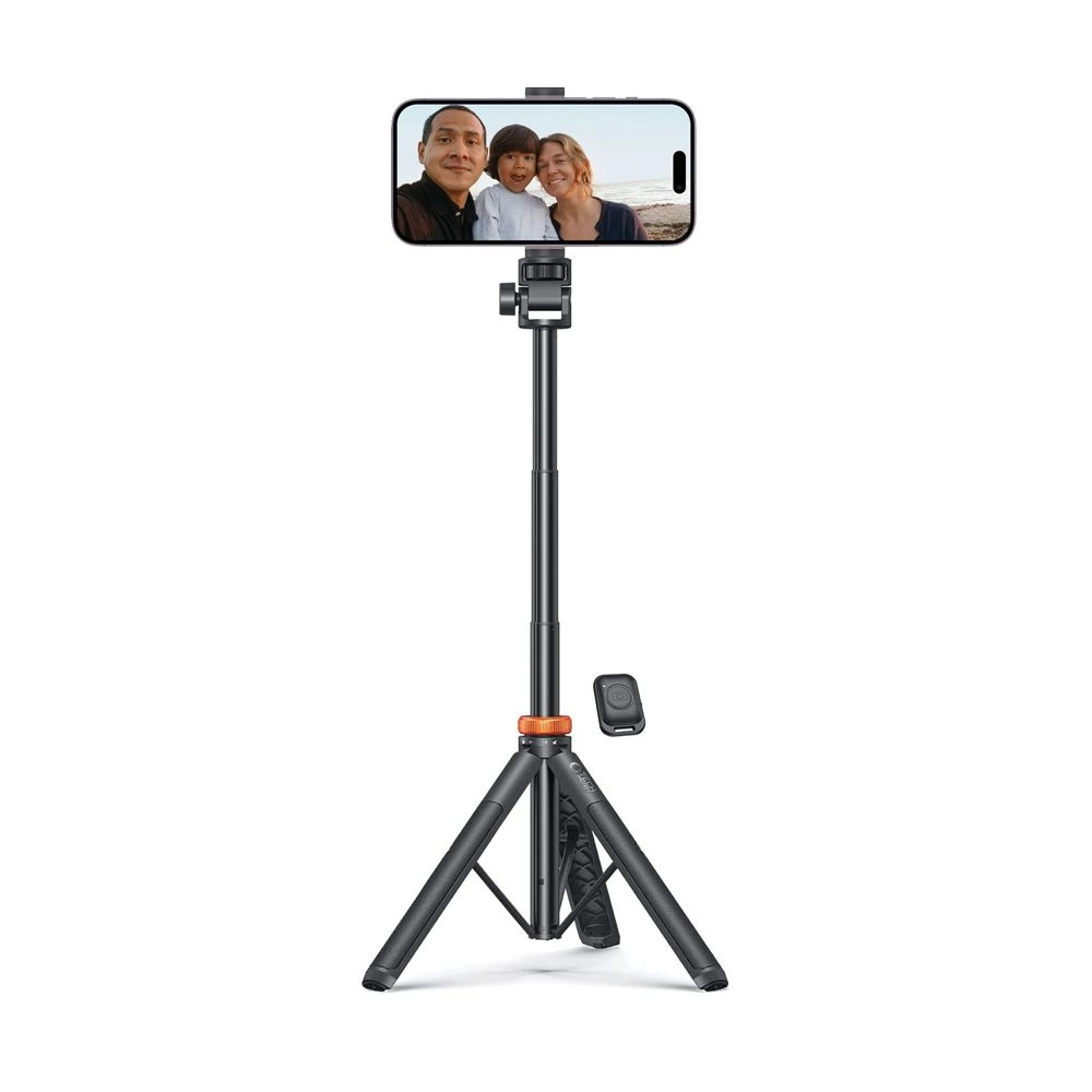 Tech-Protect L03S Bluetooth selfie stick with remote control, tripod up to 148cm and head 180 - blackeng