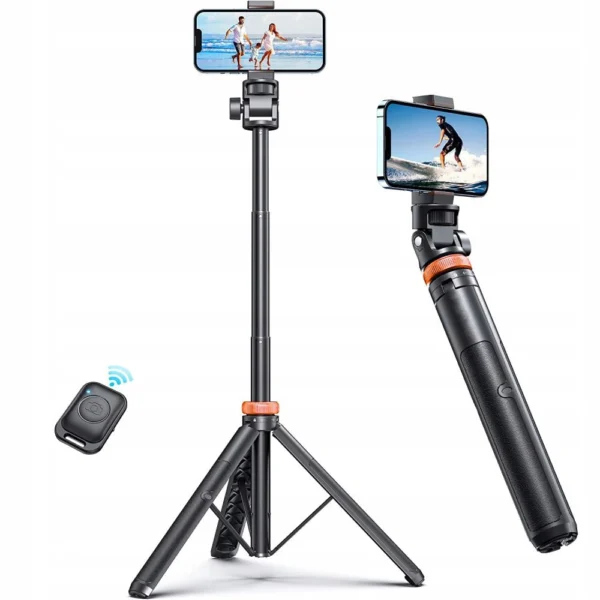 Tech-Protect L03S Bluetooth selfie stick with remote control, tripod up to 148cm and head 180 - blackeng