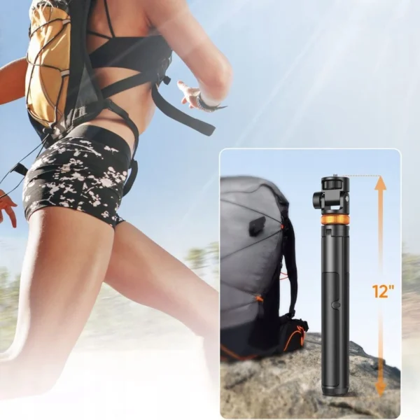 Tech-Protect L03S Bluetooth selfie stick with remote control, tripod up to 148cm and head 180 - blackeng