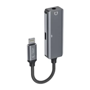 Tech-Protect UltraBoost audio adapter Lightning (male) / mini jack 3.5mm (female) - Lightning (female) - blackeng