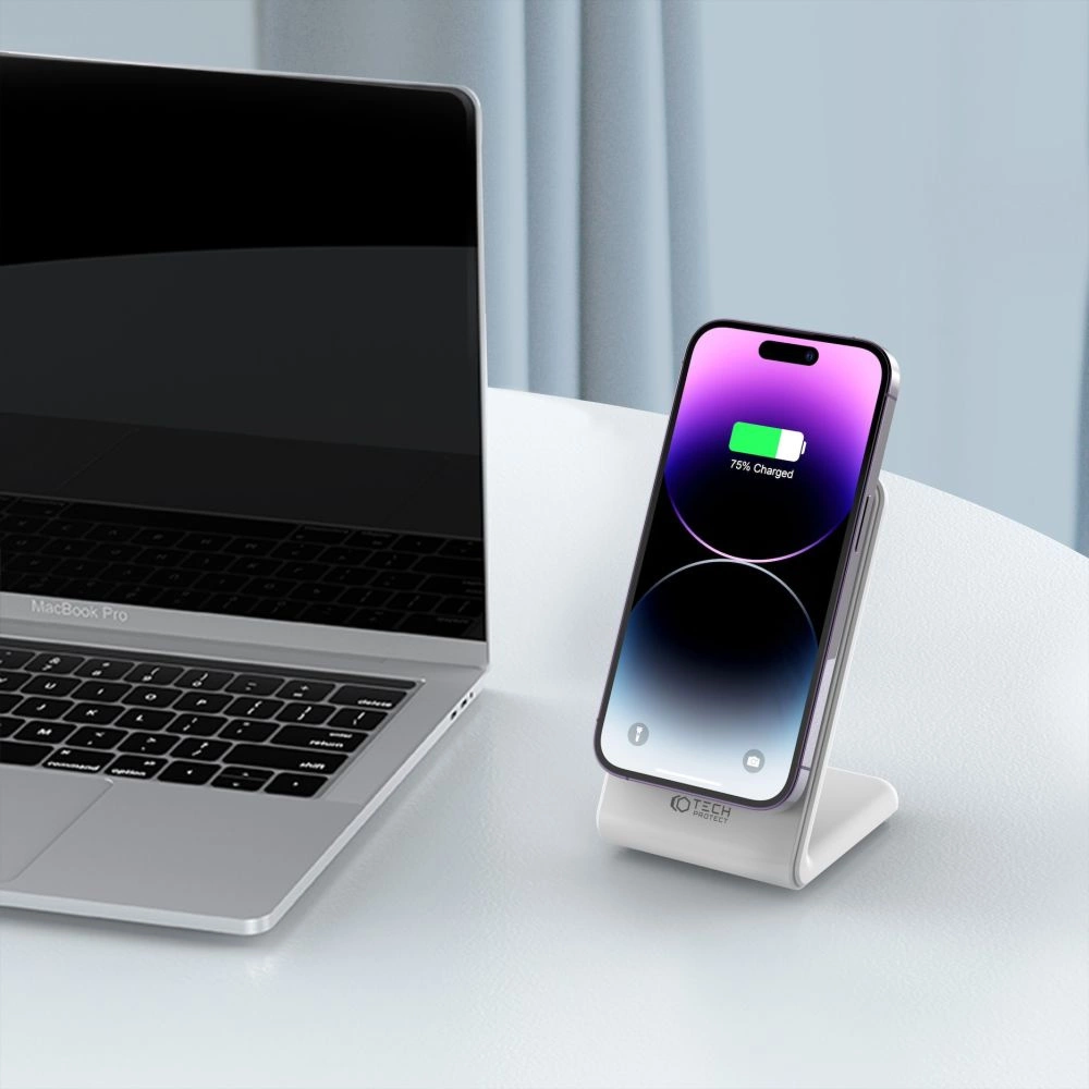 Tech-Protect QI15W-A23 MagSafe 15W inductive charger in the form of a stand - whiteeng