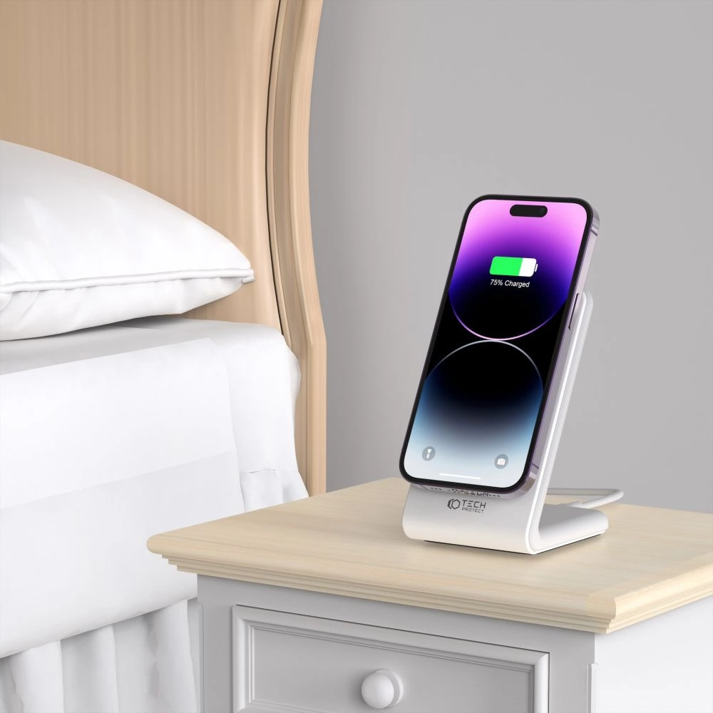 Tech-Protect QI15W-A23 MagSafe 15W inductive charger in the form of a stand - whiteeng