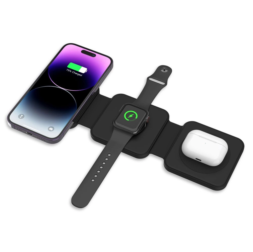 Tech-Protect QI15W-A24 MagSafe 3in1 Inductive Charger for Smartphone / AirPods / Apple Watch - Blackeng