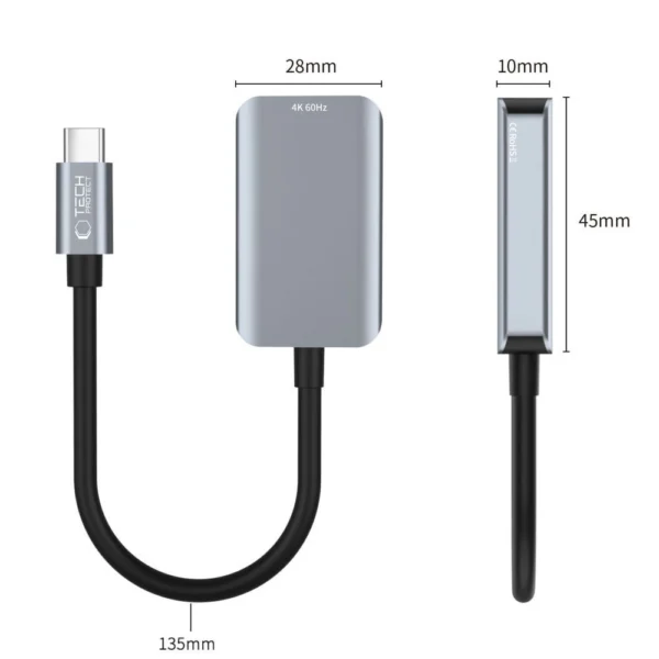 Tech-Protect UltraBoost USB-C (Male) / HDMI (Female) 4K 60Hz Adapter - Blackeng