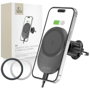 Tech-Protect MM15W-V1 Car Phone Holder with MagSafe 15W Inductive Charger for Air Vent - Blackeng