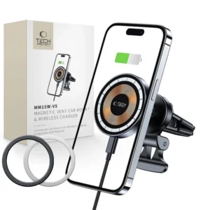 Tech-Protect MM15W-V5 Car Phone Holder with MagSafe 15W Inductive Charger for Air Vent - Blackeng
