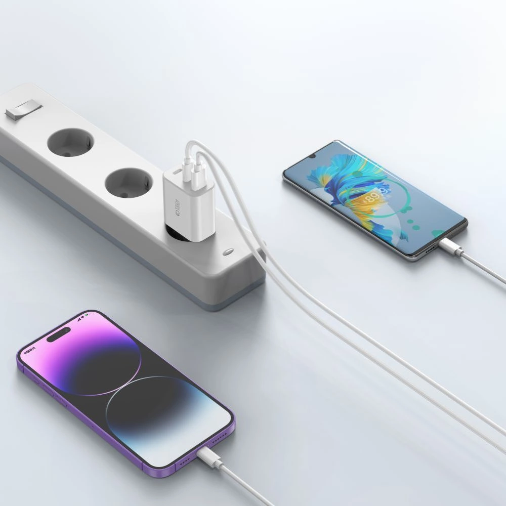 Tech-Protect NC30W charger 2x USB-C PD 30W / USB-A QC 3.0 - blackeng