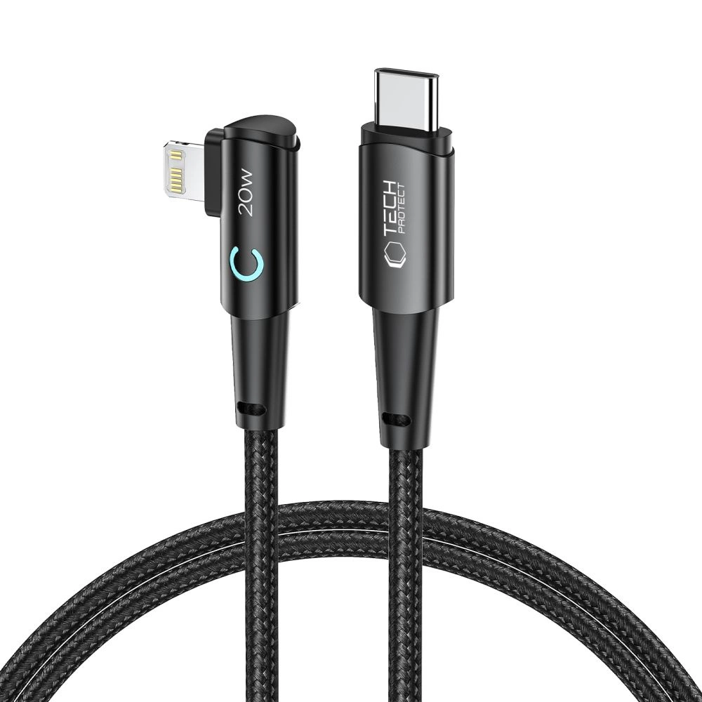Tech-Protect UltraBoost L Cable Lightning (angled) / USB-C (straight) PD 20W 3A 1m - grayeng