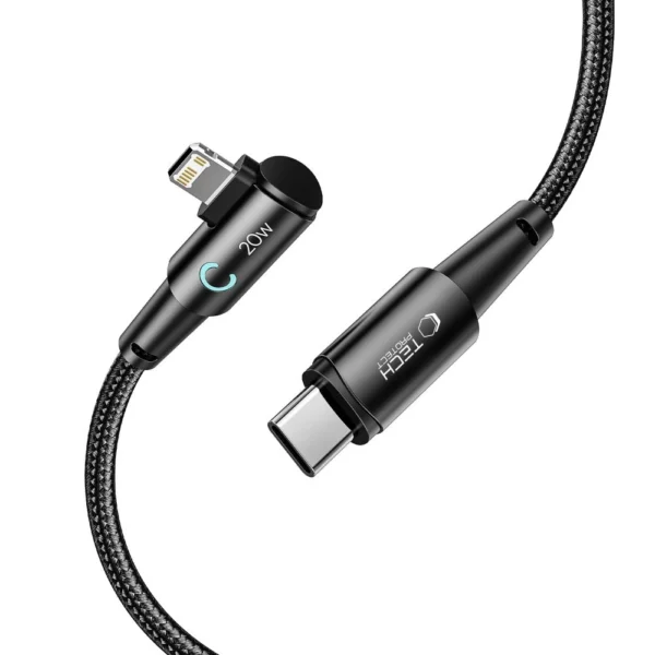 Tech-Protect UltraBoost L Cable Lightning (angled) / USB-C (straight) PD 20W 3A 1m - grayeng