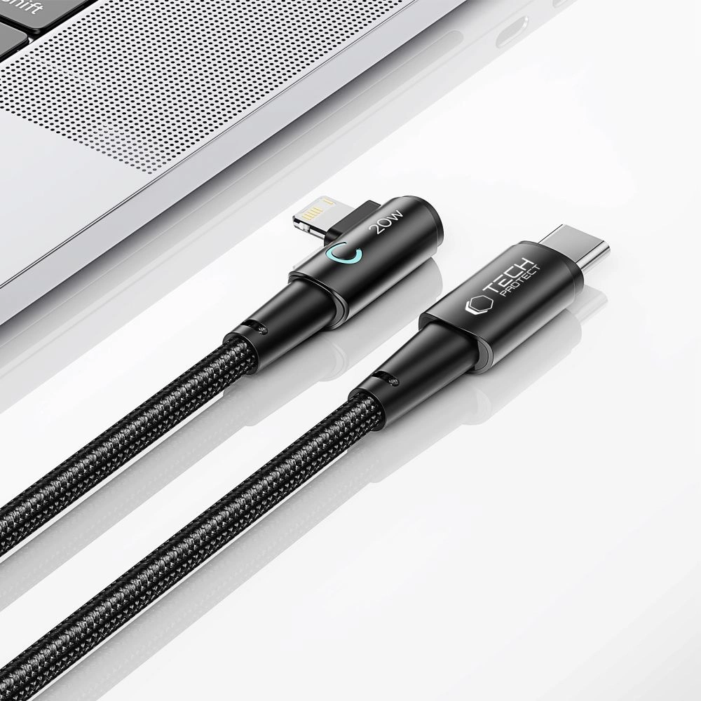 Tech-Protect UltraBoost L Cable Lightning (angled) / USB-C (straight) PD 20W 3A 1m - grayeng
