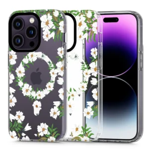 Tech-Protect MagMood MagSafe iPhone 13 Pro Max Case - White Daisieseng