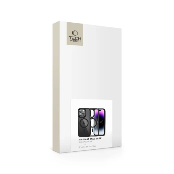 Tech-Protect MagMat MagSafe iPhone 15 Pro Max Case - Clear Blackeng