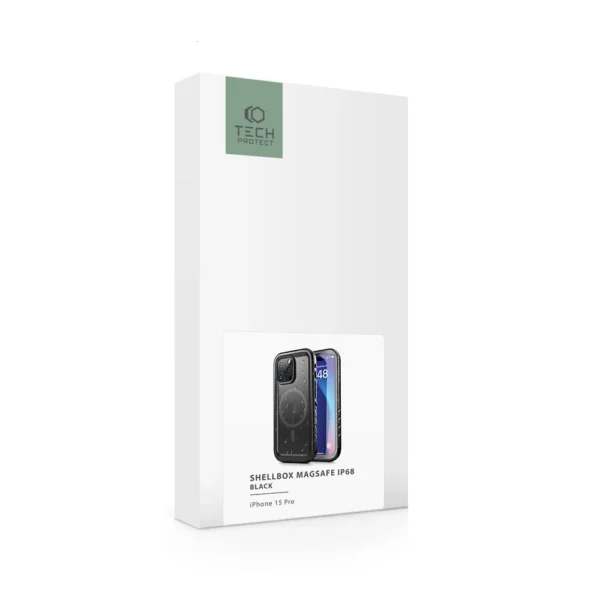 Tech-Protect ShellBox Case Waterproof IP68 with MagSafe for iPhone 15 Pro - Blackeng