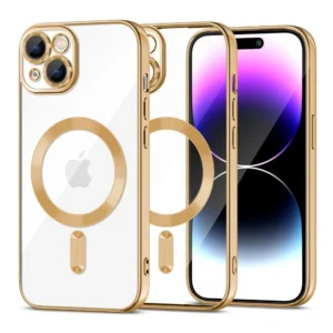 Tech-Protect MagShine Line MagSafe case for iPhone 15 - goldeng