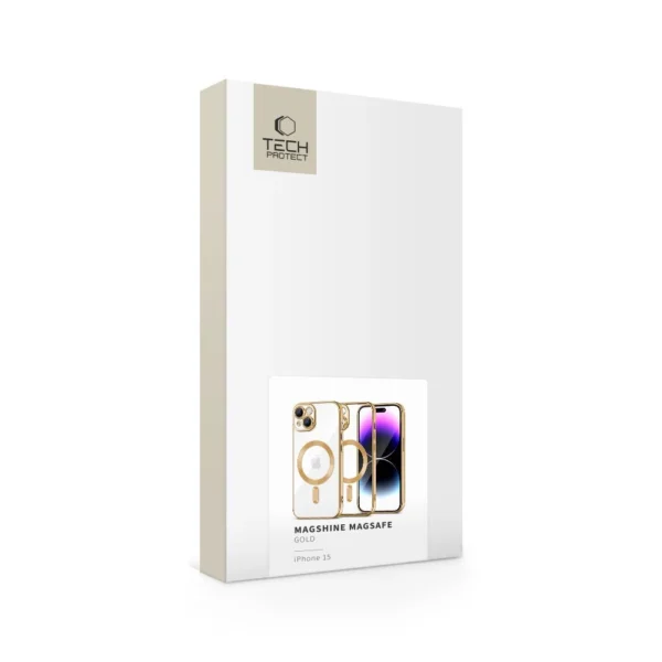Tech-Protect MagShine Line MagSafe case for iPhone 15 - goldeng