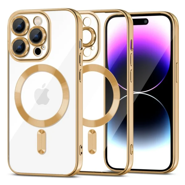 Tech-Protect MagShine Line MagSafe case for iPhone 15 Pro - goldeng
