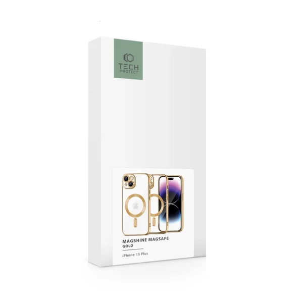 Tech-Protect MagShine Line MagSafe case for iPhone 15 Plus - goldeng