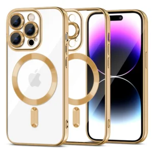 Tech-Protect MagShine Line MagSafe case for iPhone 15 Pro Max - goldeng