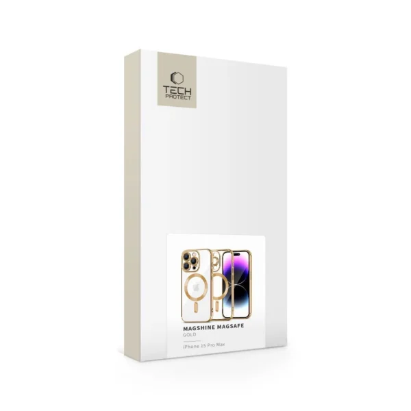 Tech-Protect MagShine Line MagSafe case for iPhone 15 Pro Max - goldeng