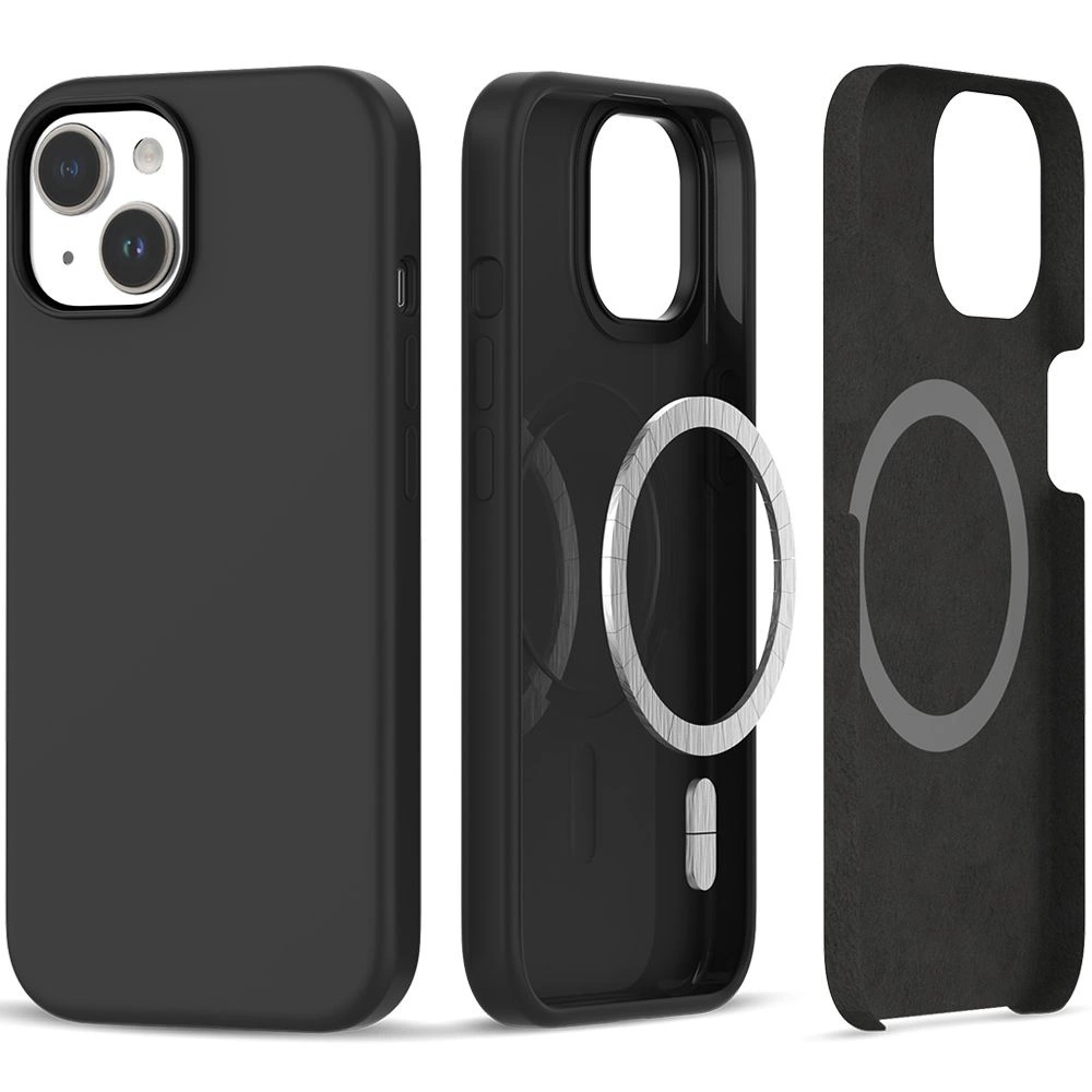 Tech-Protect Silicone MagSafe iPhone 15 Case - Matte Blackeng