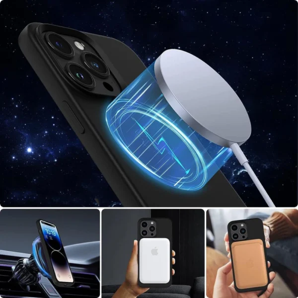 Tech-Protect Silicone MagSafe iPhone 15 Case - Matte Blackeng