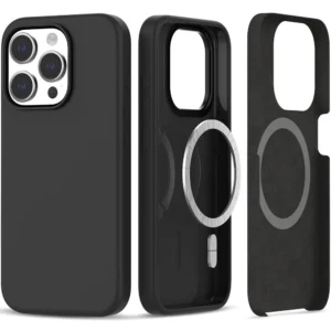 Tech-Protect Silicone MagSafe iPhone 15 Pro Case - Matte Blackeng