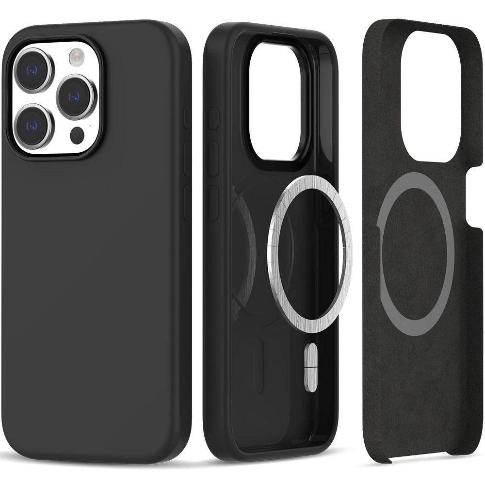 Tech-Protect Silicone MagSafe iPhone 15 Pro Case - Matte Blackeng