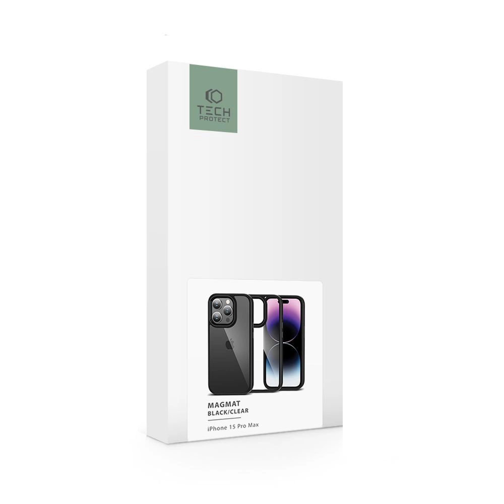 Tech-Protect MagMat iPhone 15 Pro Max Case - Black/Cleareng