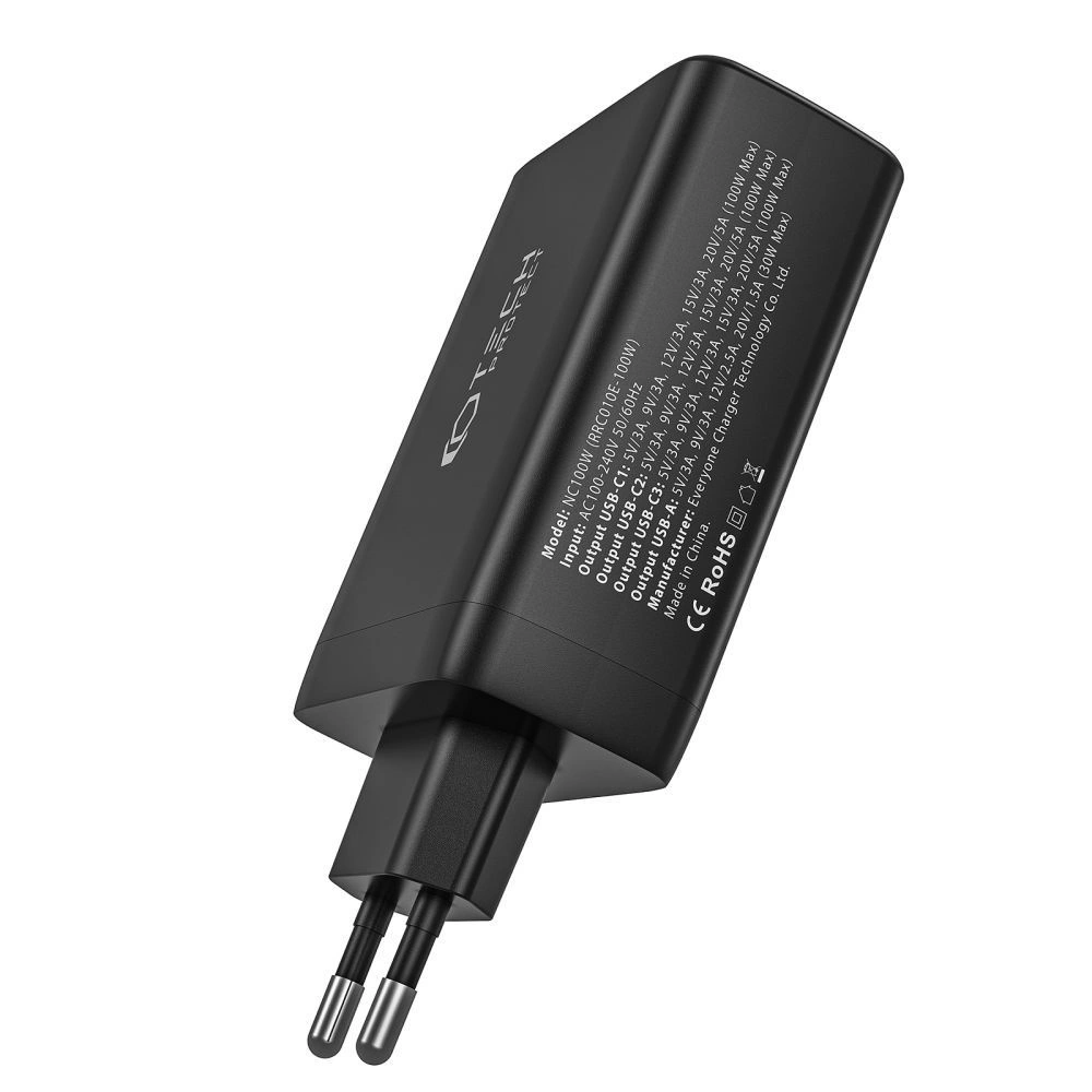 Tech-Protect NC100W-GAN charger GaN 3x USB-C PD 100W / USB-A QC 3.0 - whiteeng