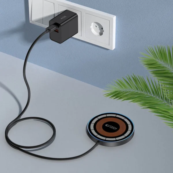 Tech-Protect QI15W-A30 MagSafe Inductive Charger with USB-C Cable - Blackeng