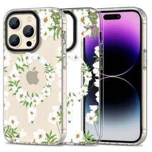 Tech-Protect MagMood MagSafe case for iPhone 15 Pro - white daisieseng
