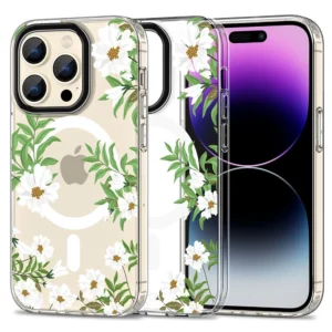 Tech-Protect MagMood MagSafe iPhone 15 Pro Max Case - Daisies with Leaveseng