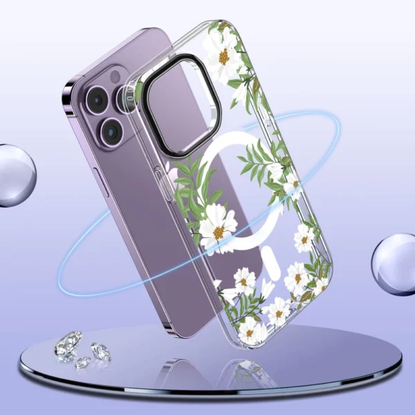 Tech-Protect MagMood MagSafe iPhone 13 Pro Max Case - Daisies with Leaveseng