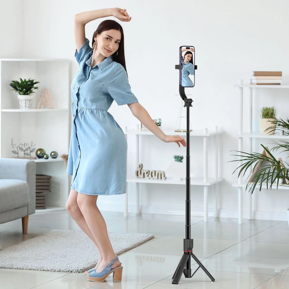 Tech-Protect L04S Bluetooth Selfie Stick with Tripod up to 95cm and 360 Head - Blackeng