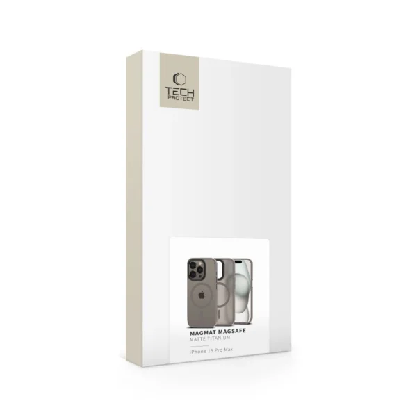 Tech-Protect MagMat MagSafe case for iPhone 15 Pro Max - titanium matteeng