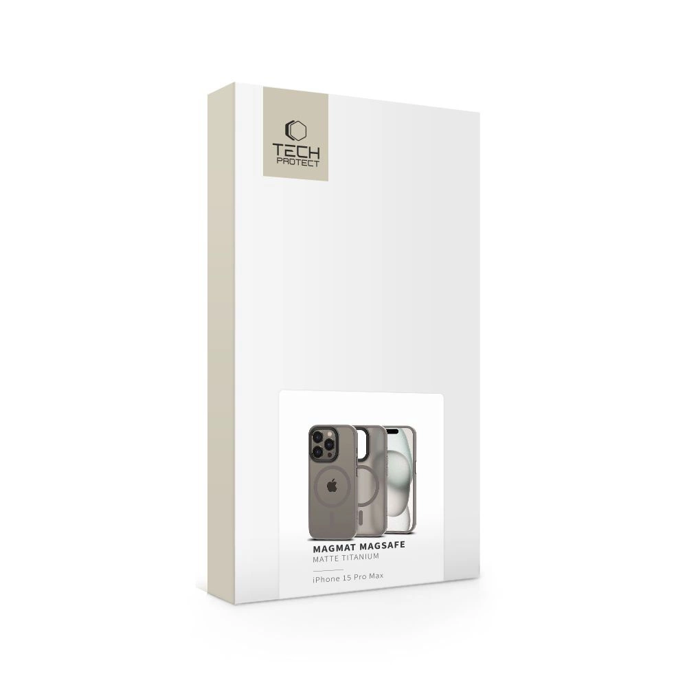 Tech-Protect MagMat MagSafe case for iPhone 15 Pro Max - titanium matteeng