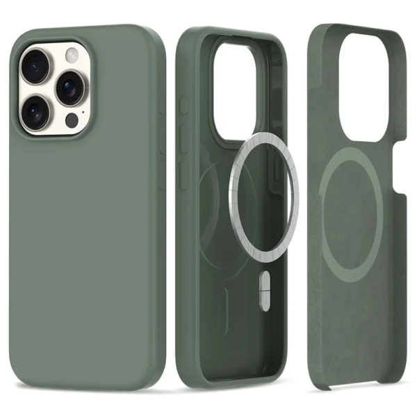 Tech-Protect Silicone MagSafe case for iPhone 15 Pro - oliveeng