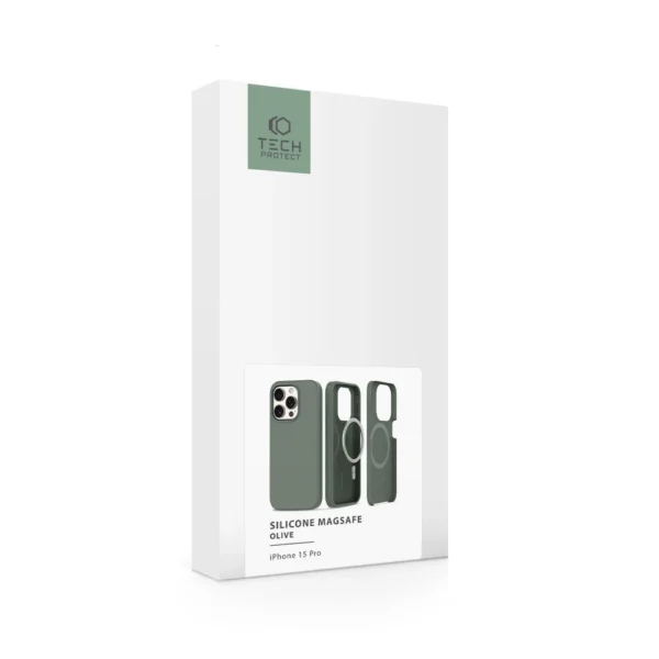 Tech-Protect Silicone MagSafe case for iPhone 15 Pro - oliveeng