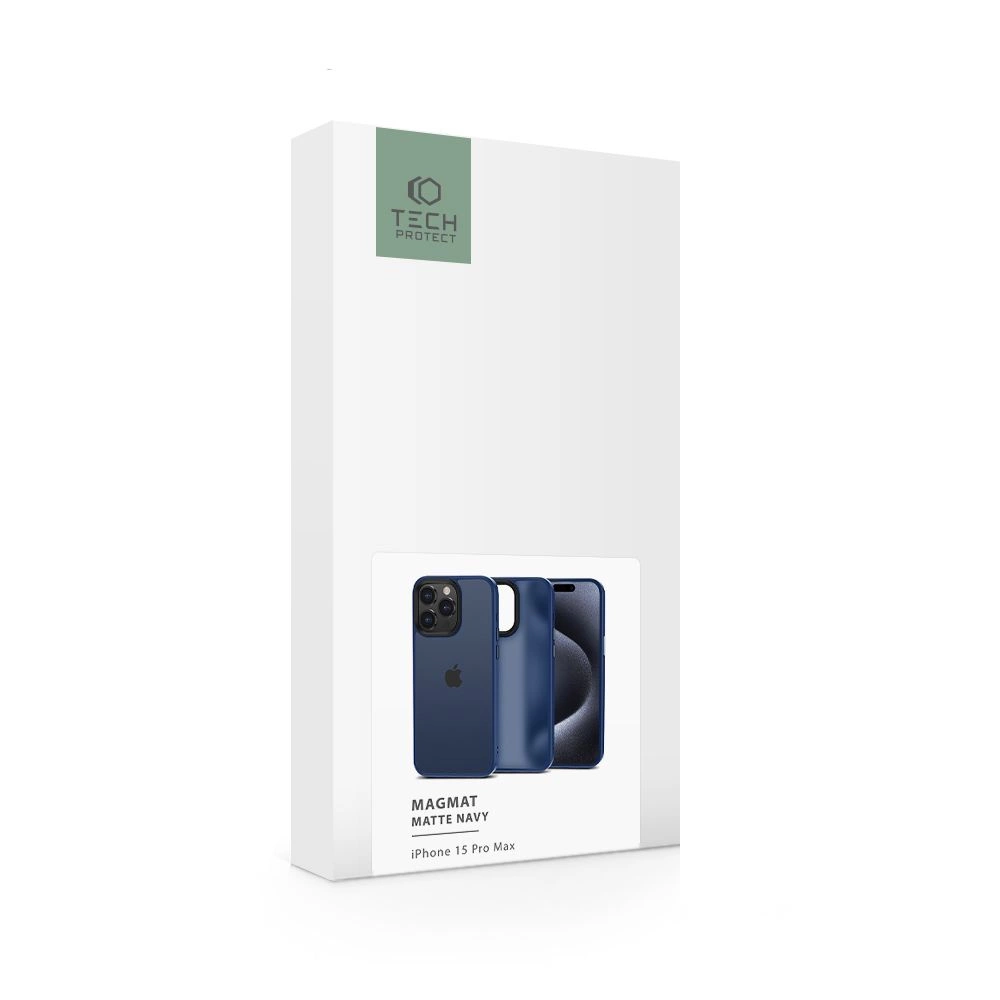 Tech-Protect MagMat iPhone 15 Pro Max Case - Matte Navy Blueeng