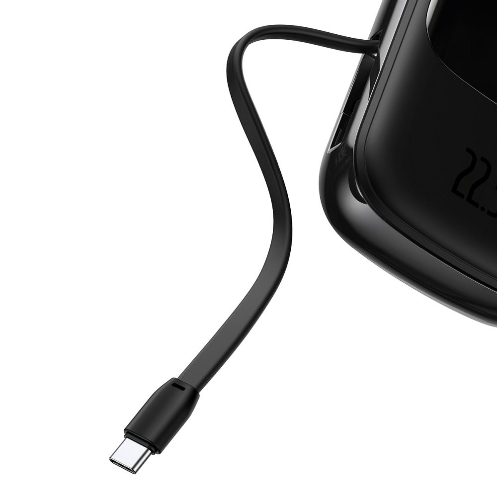 BASEUS powerbank 20 000 mAh with built-in cable + cable USB A to Type C PD QC3.0 3A 22,5W PPQD060301 black