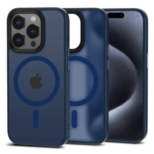 Tech-Protect MagMat MagSafe iPhone 15 Pro Case - Matte Navy Blueeng