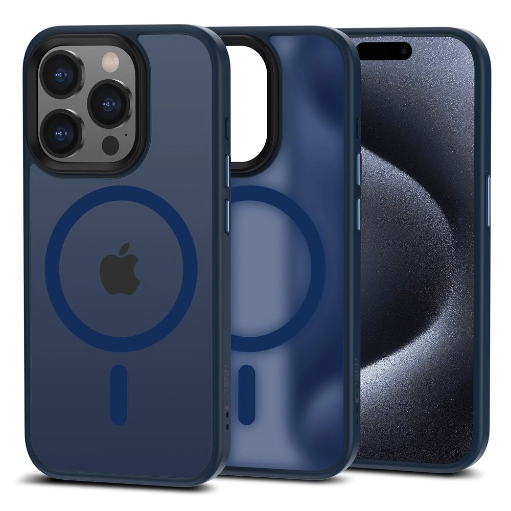 Tech-Protect MagMat MagSafe iPhone 15 Pro Case - Matte Navy Blueeng