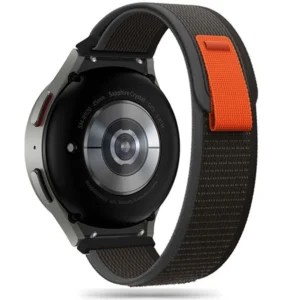 Tech-Protect Nylon Strap for Samsung Galaxy Watch 4/5/5 Pro/6/7/FE - Black & Orangeeng