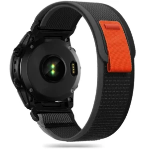 Tech-Protect Nylon Strap for Garmin Fenix 5 / 6 / 6 Pro / 7 - Black/Orangeeng